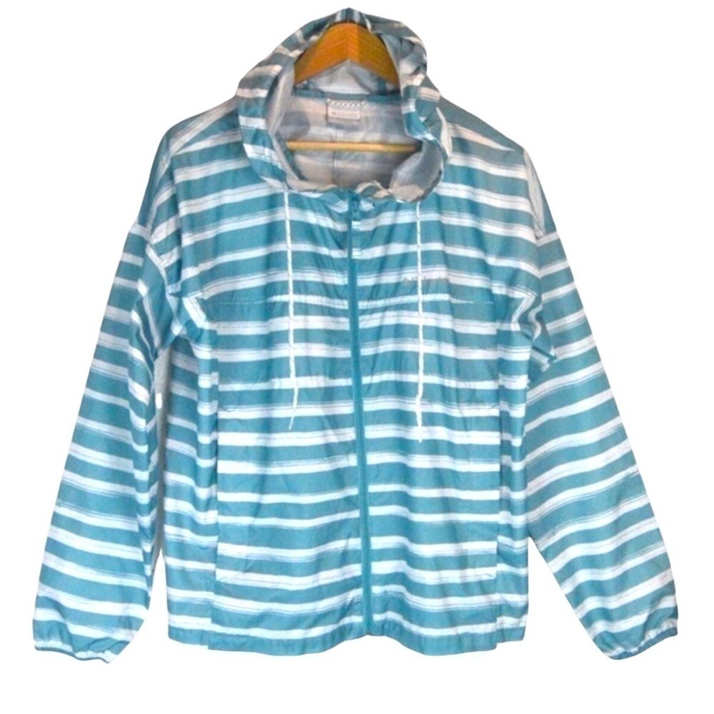 Columbia Flash Challenger Novelty Windbreaker Jacket, Sea Wave Brushed Stripe XL
